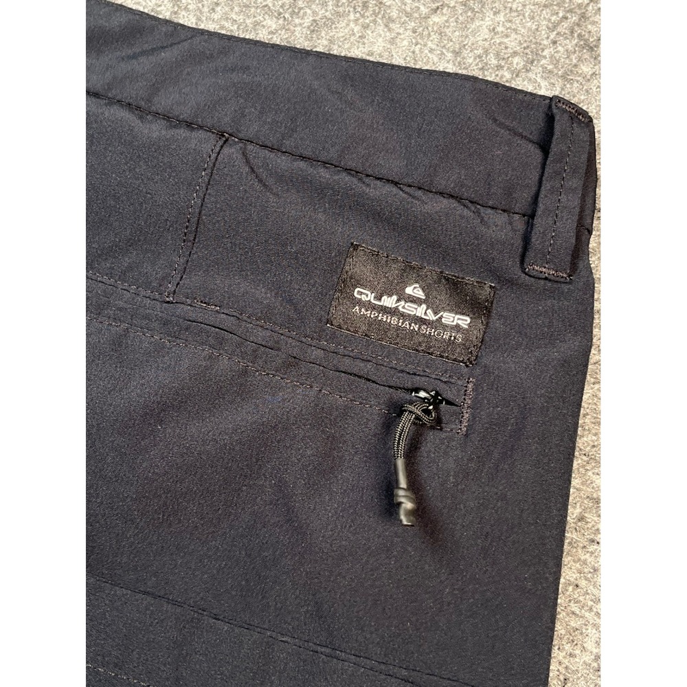Quiksilver Amphibian Shorts Black Mens DryFlight Water Repellent Zip‎ Pocket